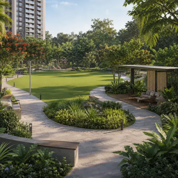 Prestige Forest Edge landscaped forest-edge garden with shaded walkways Prestige Forest Edge landscaped forest-edge garden with shaded walkways