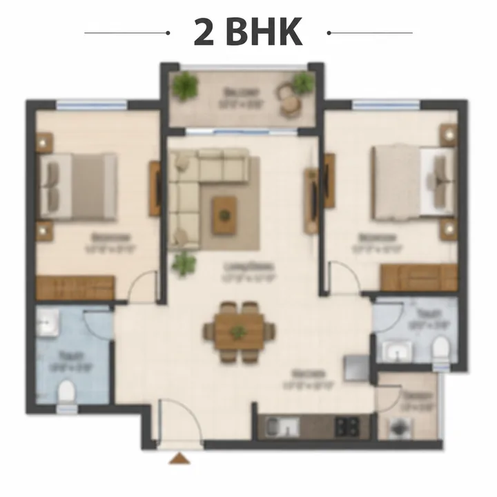 Prestige Forest Edge 2 BHK floor plan layout Prestige Forest Edge 2 BHK floor plan layout